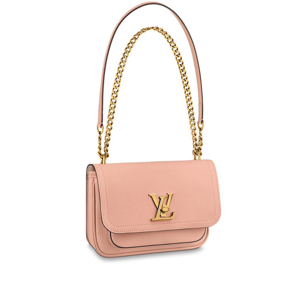 Louis Vuitton LOCKME CHAIN BAG Grained Leather Shoudler Bag M57071 Pink